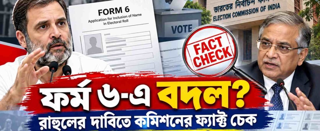 অবৈধভাবে ফর্ম ৬-এ বদল! রাহুলের দাবি উড়িয়ে ‘ফ্যাক্ট চেক’ কমিশনের